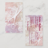 haarstylist salon galaxy roze trendy scissors afsprakenkaartje (Voorkant / Achterkant)