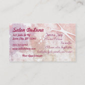 haarstylist salon galaxy roze trendy scissors afsprakenkaartje (Achterkant)