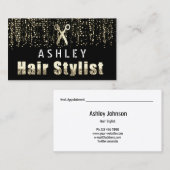 Haarstylist Salon Light Gold Appointcard Visitekaartje (Voorkant / Achterkant)