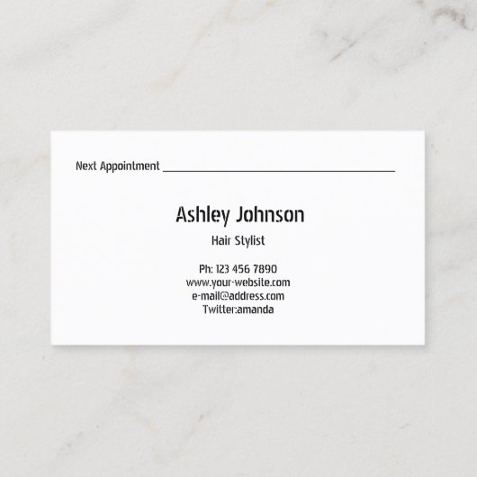 Haarstylist Salon Light Gold Appointcard Visitekaartje (Achterkant)