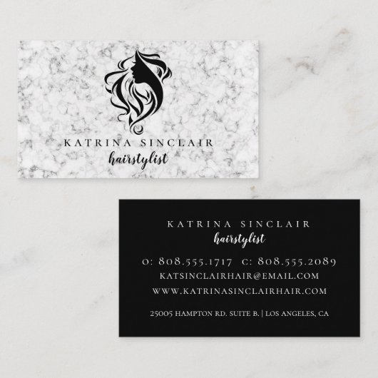 Haarstylist Salon Logo Marged Professional Visitekaartje (Voorkant / Achterkant)