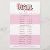 Haarstylist salon prijsenlijst sjabloon rackkaart flyer (Voorkant)