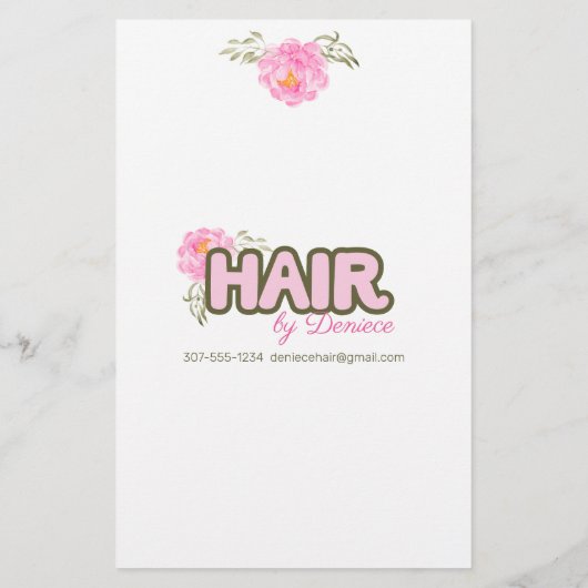 Haarstylist salon prijsenlijst sjabloon rackkaart flyer (Achterkant)