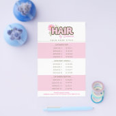Haarstylist salon prijsenlijst sjabloon rackkaart flyer (Enkel)