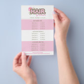 Haarstylist salon prijsenlijst sjabloon rackkaart flyer (Hand)