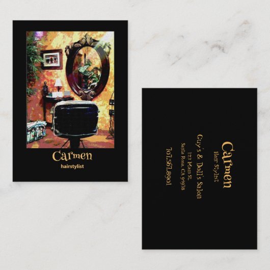 Haarstylist Sassy Hair Salon Visitekaartje (Voorkant / Achterkant)