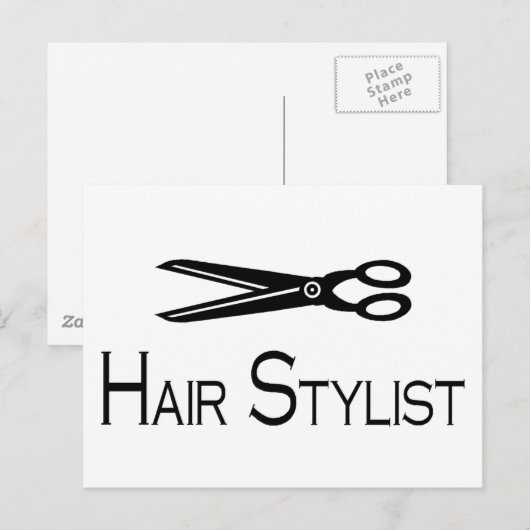 Haarstylist (schaar) briefkaart (Voorkant / Achterkant)