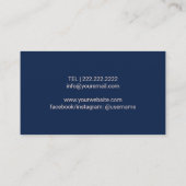 Haarstylist  schaar Comb Hair Dryer Navy Visitekaartje (Achterkant)