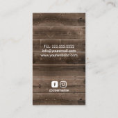 Haarstylist  schaar en bloem hout visitekaartje (Achterkant)