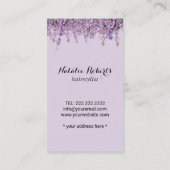 Haarstylist  schaar- en lavenderventiel visitekaartje (Achterkant)