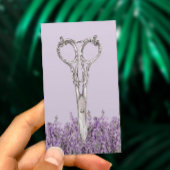Haarstylist  schaar- en lavenderventiel visitekaartje