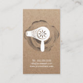 Haarstylist schaar en ventilator Rustic Kraft Visitekaartje (Achterkant)