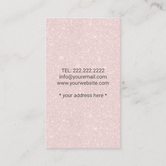 Haarstylist  schaar en ventilatorblush roze visitekaartje (Achterkant)