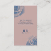 Haarstylist  schaar- en ventilatorstofschuine Roos Visitekaartje (Achterkant)