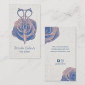 Haarstylist  schaar en ventilatorzout visitekaartje (Voorkant / Achterkant)