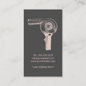 Haarstylist  schaar & kam roze & grijs visitekaartje (Achterkant)