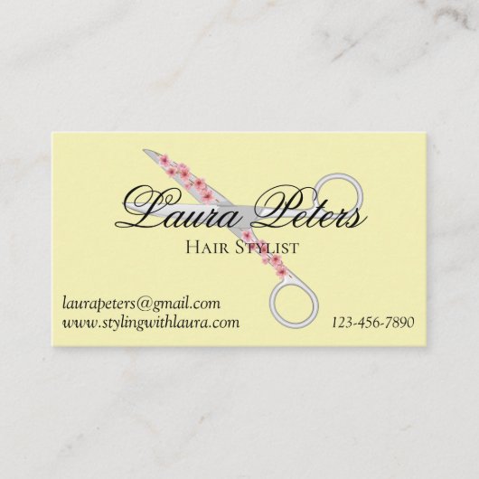 Haarstylist schaar - Modern Visitekaartje (Voorkant)