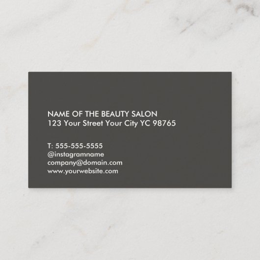 Haarstylist Schaar moderne zwarte kapsalon Visitekaartje (Achterkant)