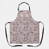 Haarstylist  schaar Roze Black Aangepast Schort (Voorkant)