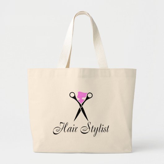 Haarstylist (schaar/roze) grote tote bag (Voorkant)