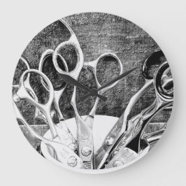 Haarstylist - schaar - wandklok