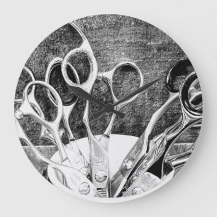 Haarstylist - schaar - wandklok