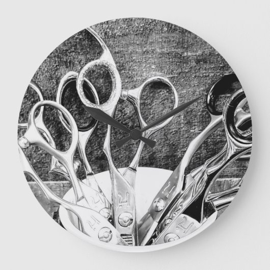Haarstylist - schaar - wandklok (Voorkant)