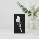 Haarstylist  schaar & witte vlinder visitekaartje (Staand voorkant)