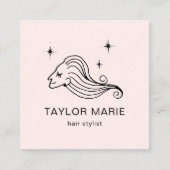 Haarstylist Schattige Girly Minimalist Blush Pink Vierkante Visitekaartje (Voorkant)