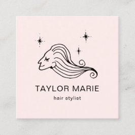 Haarstylist Schattige Girly Minimalist Blush Pink Vierkante Visitekaartje