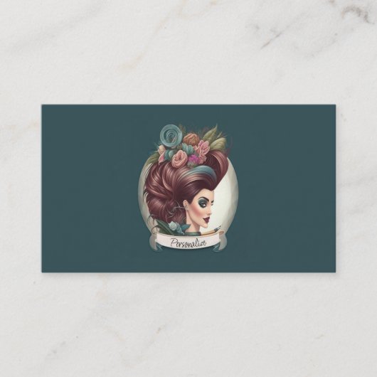 Haarstylist schoonheidssalon salon cosmetica winke visitekaartje (Voorkant)