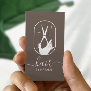 Haarstylist Scissor Logo Elegant Beauty Salon Visitekaartje