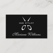 haarstylist Scissor qr code zwart minimal simple Visitekaartje (Voorkant)