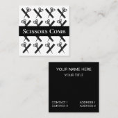 Haarstylist Scissors Comb Haarstylist Salon Vierkante Visitekaartje (Voorkant / Achterkant)