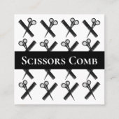 Haarstylist Scissors Comb Haarstylist Salon Vierkante Visitekaartje (Voorkant)