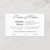 Haarstylist Scissors Glitter Glam Afsprakenkaartje (Achterkant)