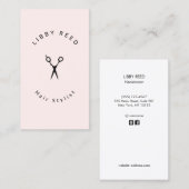 Haarstylist Scissors Salon Simple Light Roze Visitekaartje (Voorkant / Achterkant)