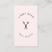 Haarstylist Scissors Salon Simple Light Roze Visitekaartje (Voorkant)