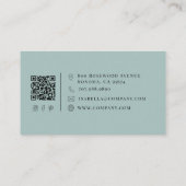 Haarstylist Script Naam Stofblauw QR Code Visitekaartje (Achterkant)