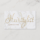 Haarstylist script op marmer visitekaartje (Voorkant)