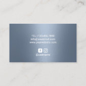 Haarstylist Silver Dusty Blue Beauty Salon Visitekaartje (Achterkant)