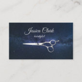 Haarstylist Silver Scissors op Royal Blue Sky Busi Visitekaartje (Voorkant)