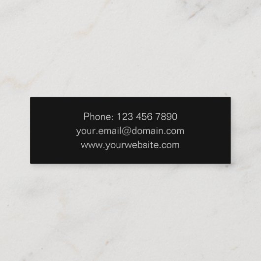 Haarstylist - Silver Scissors zwarte achtergrond B Mini Visitekaartje (Achterkant)