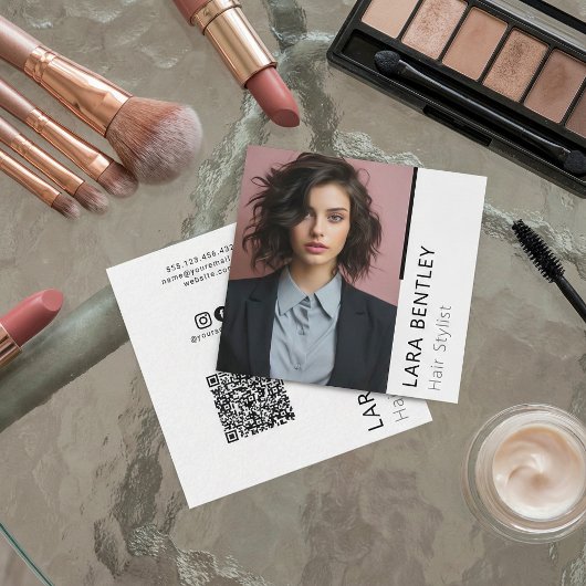 Haarstylist social media QR code visitekaartje