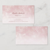 Haarstylist Soft Chic Pink Silver Flora Patroon Visitekaartje (Voorkant / Achterkant)