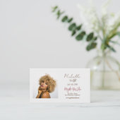 Haarstylist Soft Pink & Grey Design Visitekaartje (Staand voorkant)