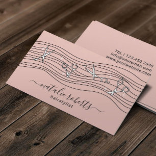 Haarstylist stromende schaar Blush roze zout Visitekaartje