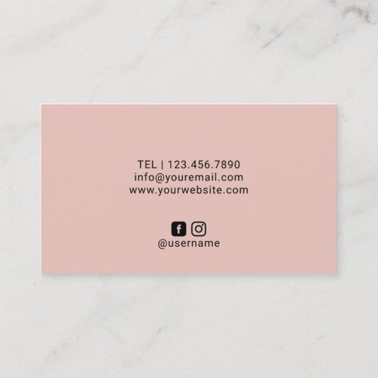 Haarstylist stromende schaar Blush roze zout Visitekaartje (Achterkant)