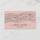 Haarstylist stromende schaar Blush roze zout Visitekaartje (Voorkant)