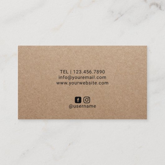 Haarstylist stromende schaar Rustic Kraft Salon Visitekaartje (Achterkant)